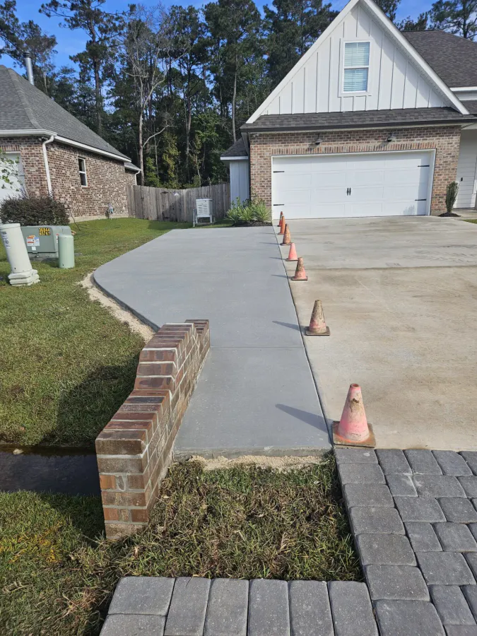 Concrete driveway extension in Slidell, LA