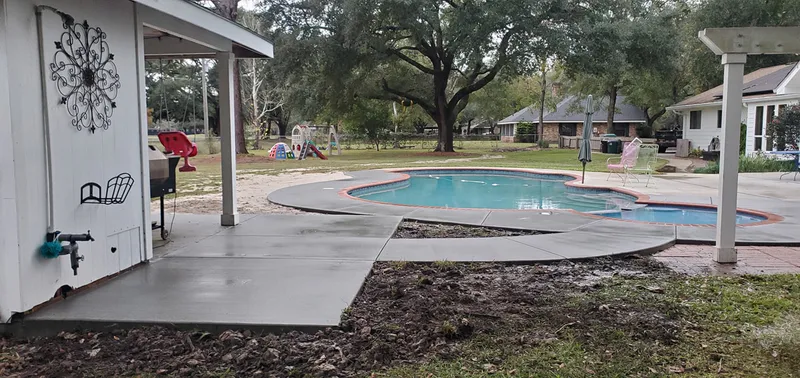 Concrete patio installation in Slidell, Louisiana