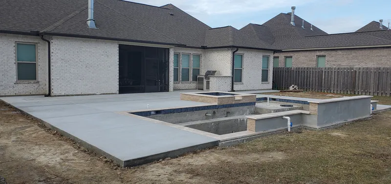 Concrete pool deck installation in Slidell, Louisiana